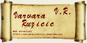 Varvara Ružičić vizit kartica